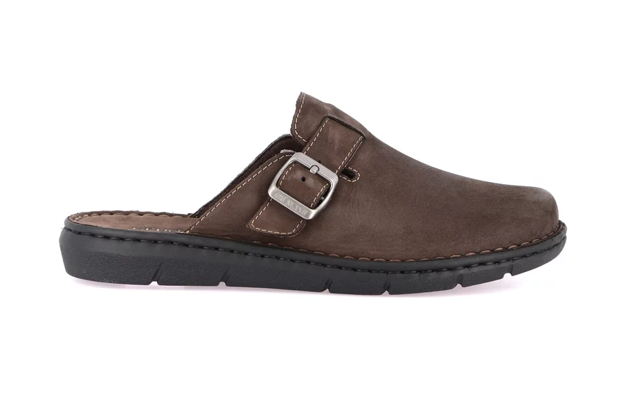 Sabot for men in genuine leather | EBRO CI2514 - FANGO | Grünland