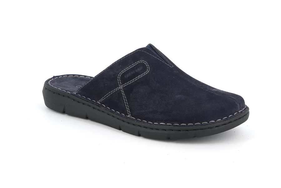 Men's slipper in suede | EBRO CI2515 - BLUE | Grünland
