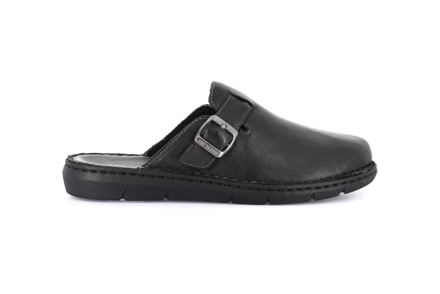 Sabot for men in genuine leather | EBRO CI2516 - BLACK | Grünland