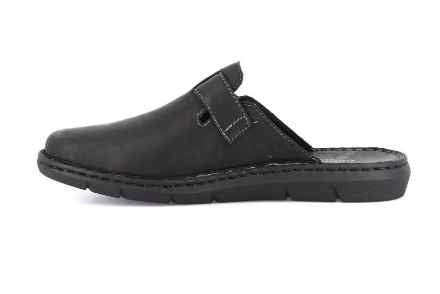 Sabot for men in genuine leather | EBRO CI2516 - BLACK | Grünland