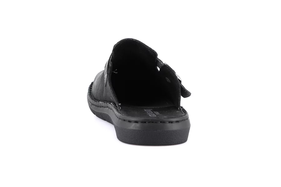 Sabot for men in genuine leather | EBRO CI2516 - BLACK | Grünland