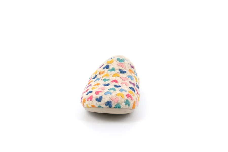 Ciabatta con cuoricini multicolor | MILK CI2538 - PANNA-MULTI | Grünland Junior