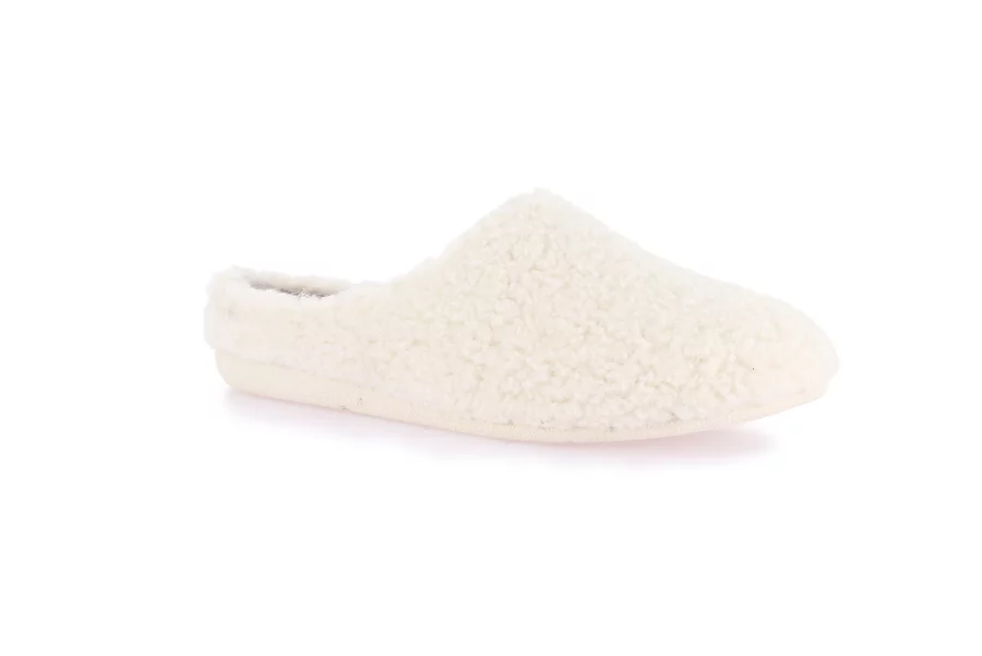 Soft teddy slipper | GLES CI2568 - GHIACCIO | Grünland