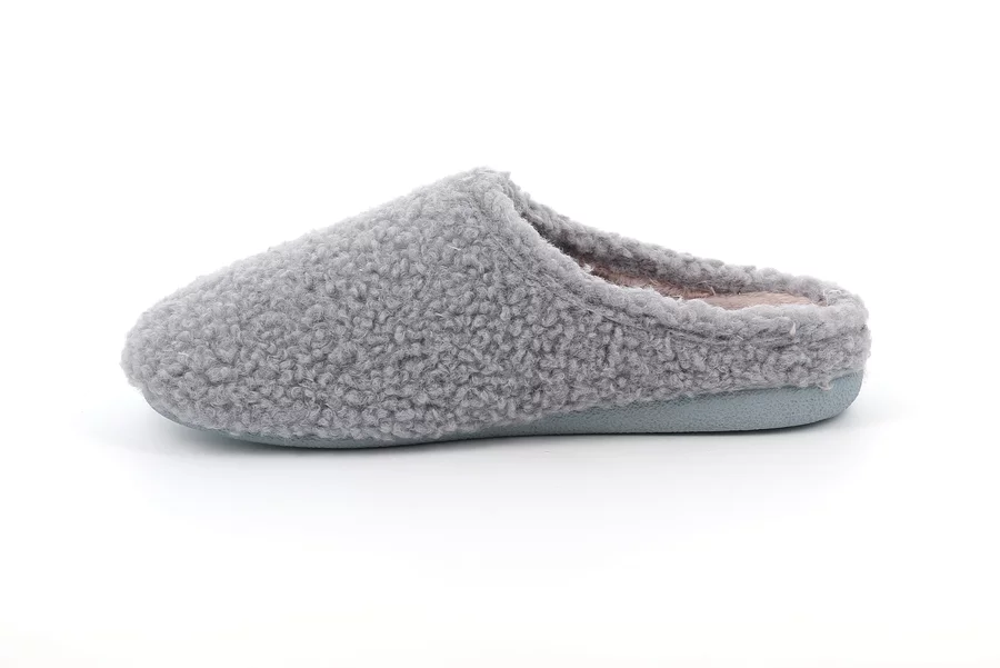 Soft teddy slipper | GLES CI2568 - GREY | Grünland