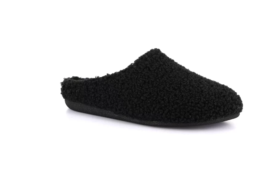 Soft teddy slipper | GLES CI2568 - BLACK | Grünland