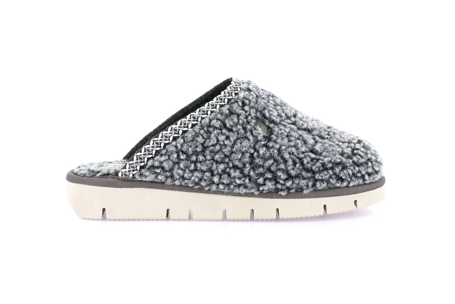 Soft teddy slipper | LOXI CI2599 - GREY | Grünland