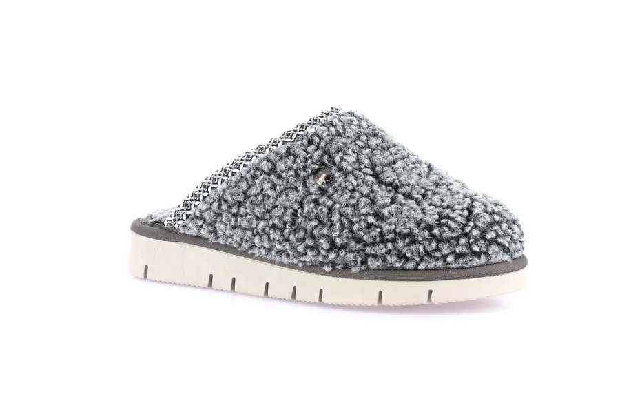 Soft teddy slipper | LOXI CI2599 - GREY | Grünland