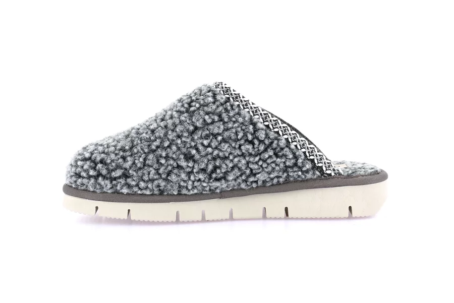 Soft teddy slipper | LOXI CI2599 - GREY | Grünland