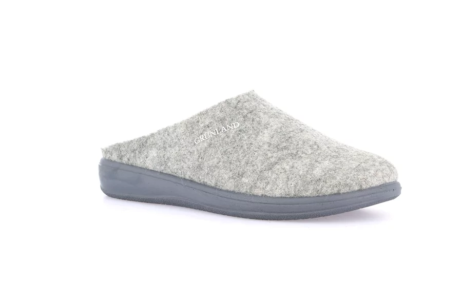 Basic-Slipper für Damen aus echtem Wollfilz CI2618 - BEIGE-VERDE | Grünland