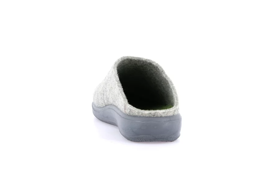 Basic-Slipper für Damen aus echtem Wollfilz CI2618 - BEIGE-VERDE | Grünland