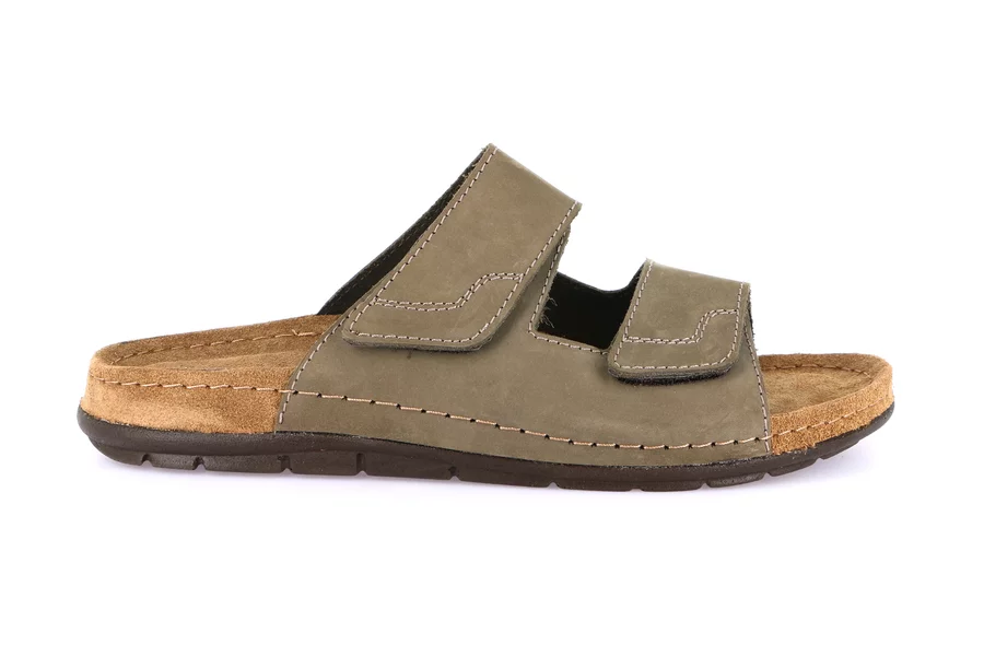 Men's double band slipper | SIRU CI2629 - OLIVA | Grünland