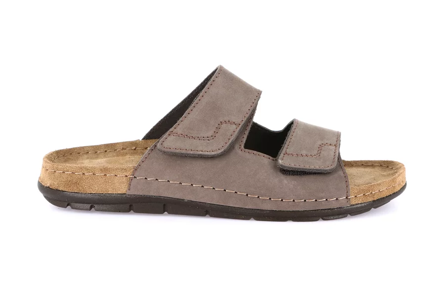 Men's double band slipper | SIRU CI2629 - TESTA DI MORO | Grünland