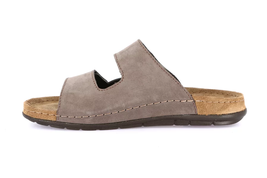 Men's double band slipper | SIRU CI2629 - TESTA DI MORO | Grünland