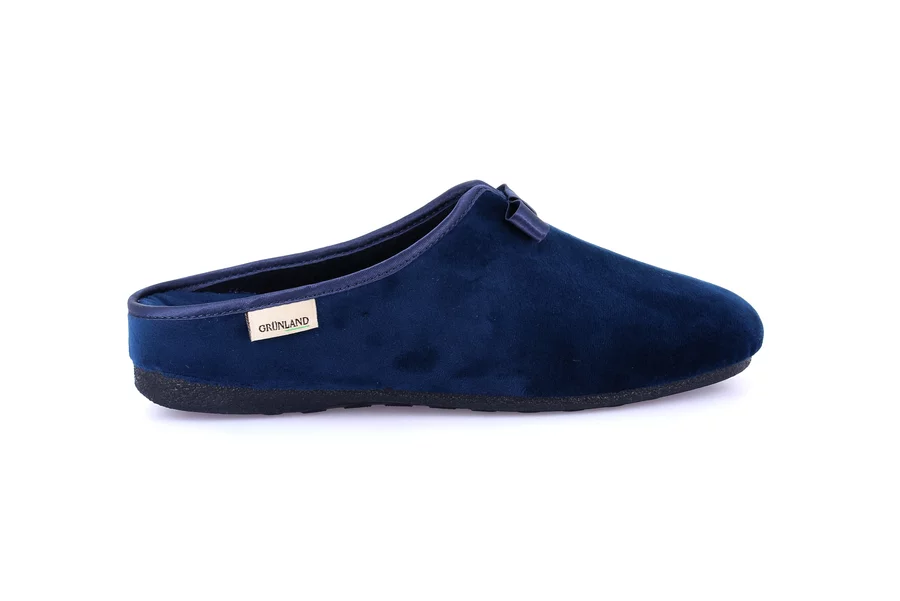 Soft velvet slipper with bow CI2637 - BLUE | Grünland