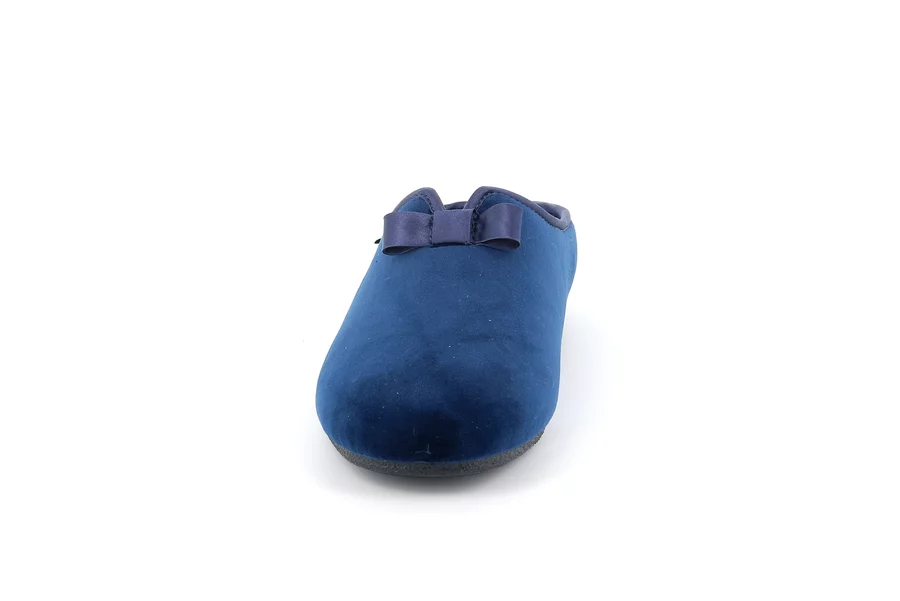 Soft velvet slipper with bow CI2637 - BLUE | Grünland