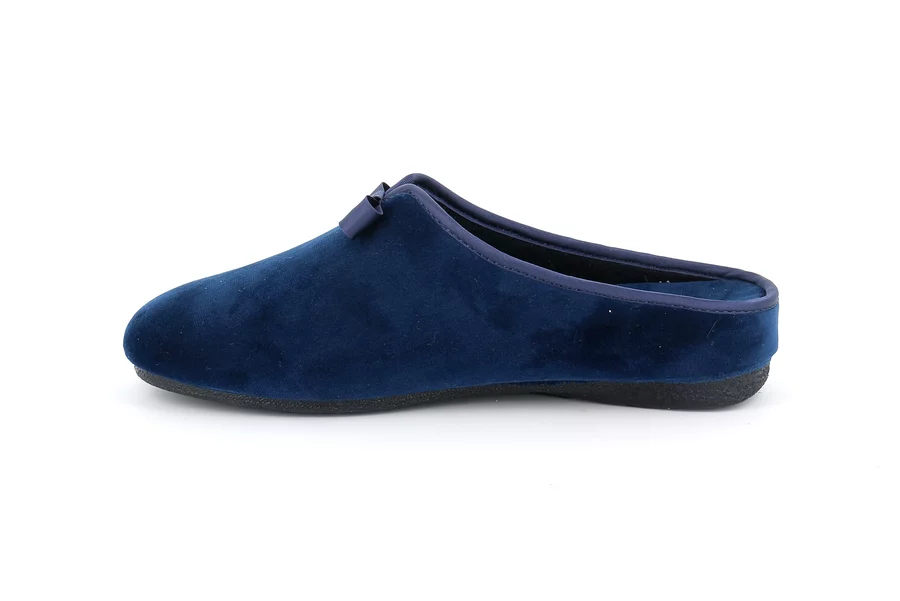 Soft velvet slipper with bow CI2637 - BLUE | Grünland