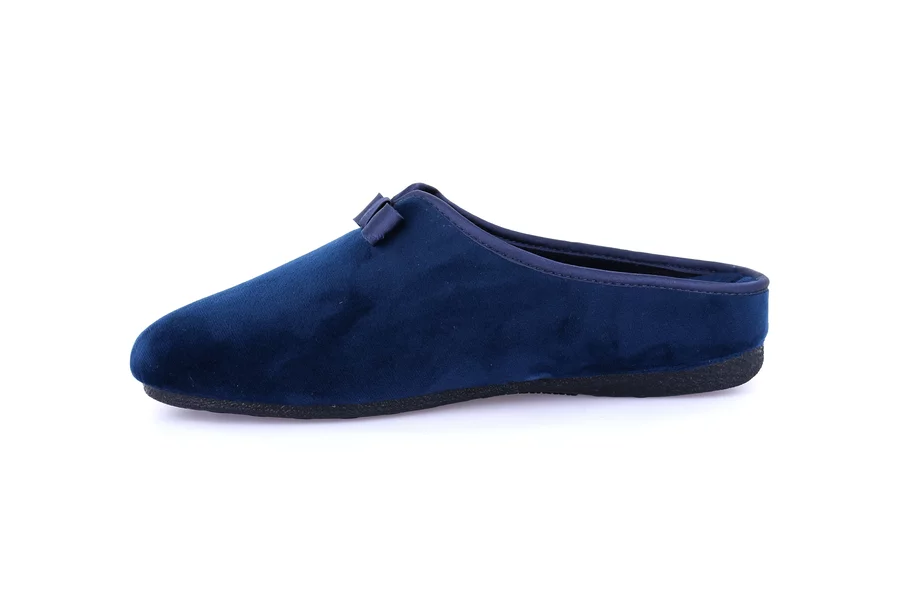 Soft velvet slipper with bow CI2637 - BLUE | Grünland