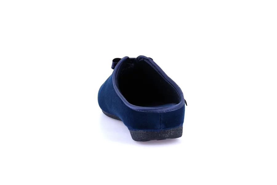 Soft velvet slipper with bow CI2637 - BLUE | Grünland