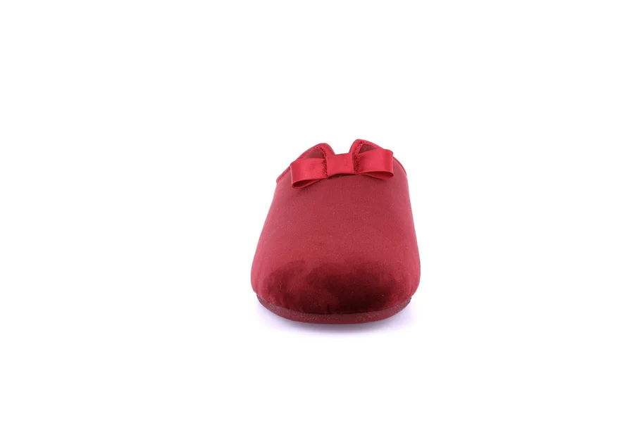 Soft velvet slipper with bow CI2637 - BORDEAUX | Grünland