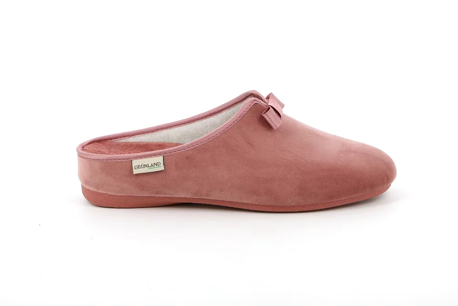 Soft velvet slipper with bow CI2637 - ROSA ANTICO | Grünland