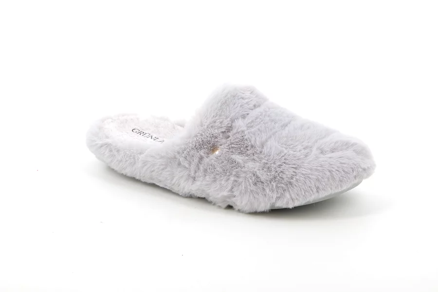 Slipper with soft Peluche | GAYE CI2662 - GREY | Grünland