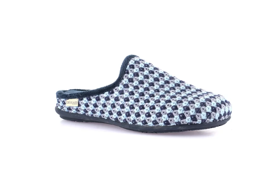 Multicolor knitted slipper CI2674 - BLUE | Grünland