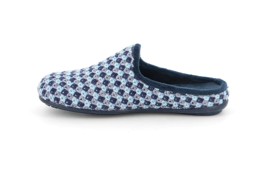 Multicolor knitted slipper CI2674 - BLUE | Grünland