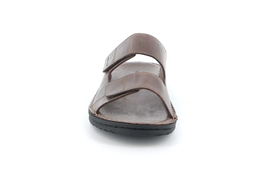 Men's leather slipper | LAPO CI2691 - CAFFE' | Grünland