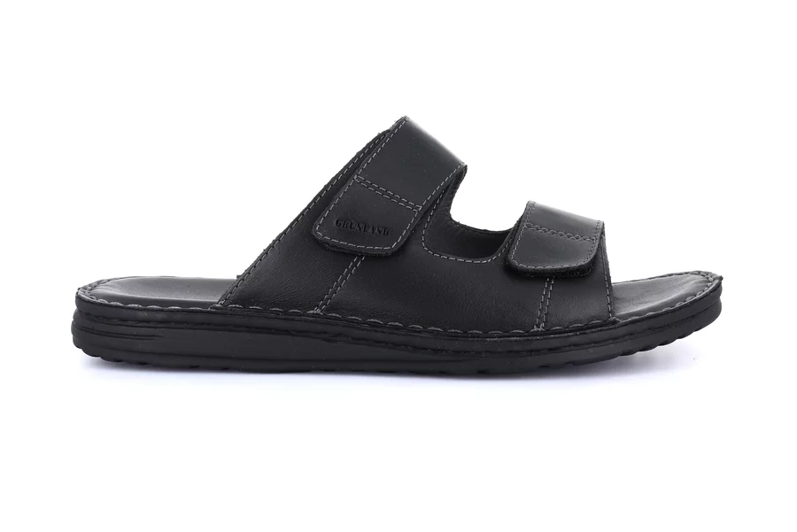 Herren-Slipper aus Leder | LAPO CI2691 - SCHWARZ | Grünland