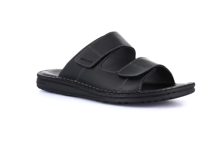 Herren-Slipper aus Leder | LAPO CI2691 - SCHWARZ | Grünland