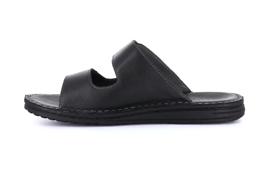 Herren-Slipper aus Leder | LAPO CI2691 - SCHWARZ | Grünland