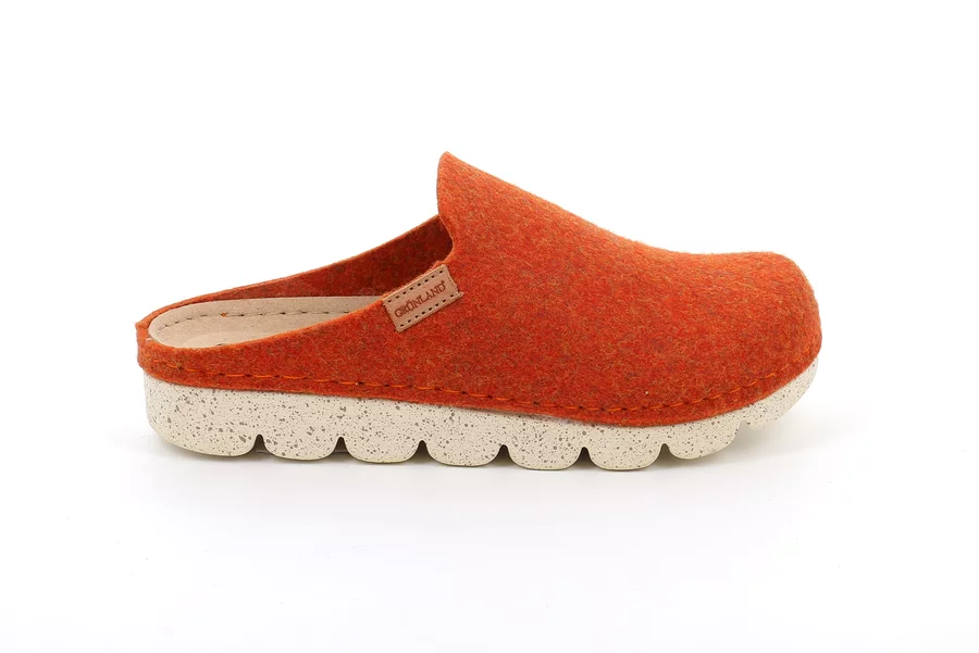 Veg slipper in recycled felt CI2777 - ORANGE | Grünland