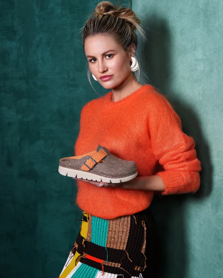 Recycled felt slipper | HATE CI2953 - BEIGE-ARANCIO | Grünland