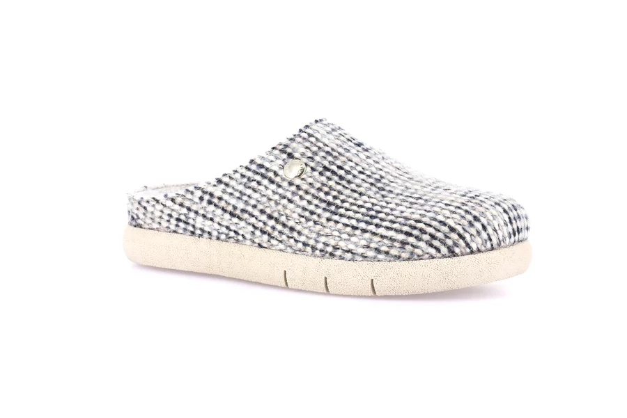 Regenerated wool slipper | HOLL CI2954 - BLUE | Grünland