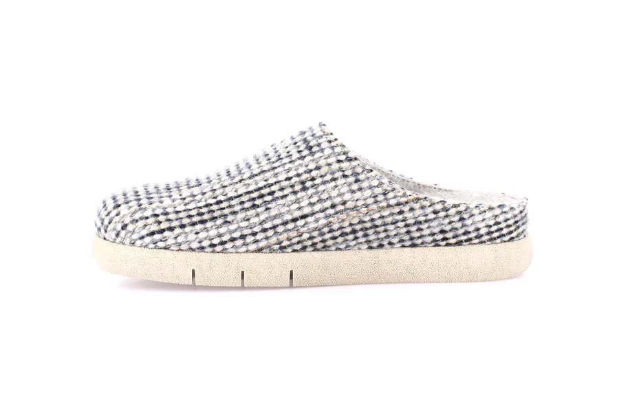 Regenerated wool slipper | HOLL CI2954 - BLUE | Grünland