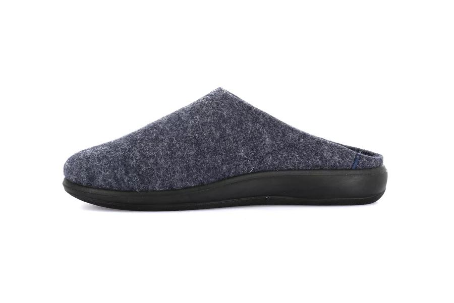 Men's felt slipper | LASO CI2958 - BLUE | Grünland