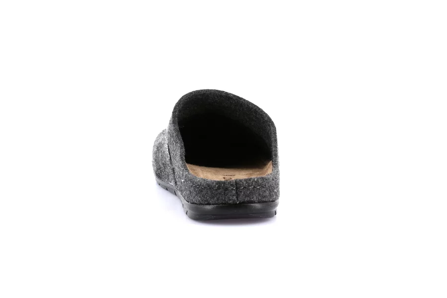 Men's slipper with check pattern | SIRU CI2959 - BLACK | Grünland