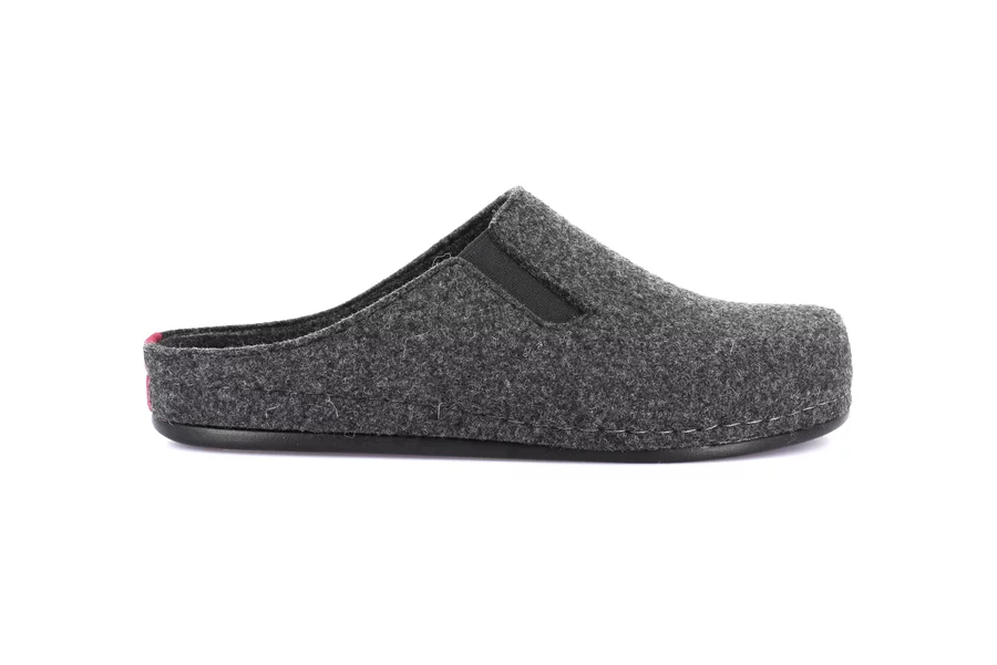 Felt slipper with side elastic | REPS CI2960 - ANTRACITE | Grünland