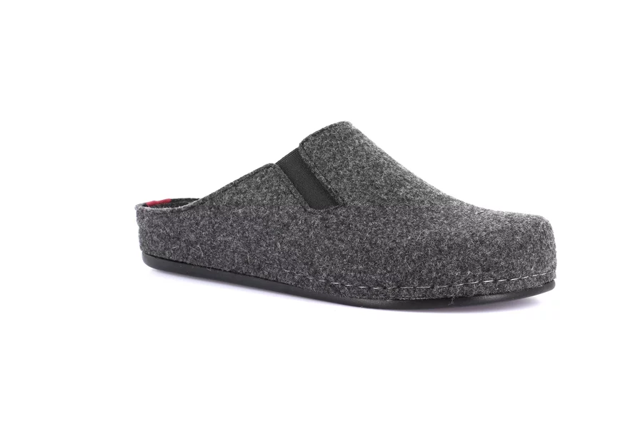 Felt slipper with side elastic | REPS CI2960 - ANTRACITE | Grünland