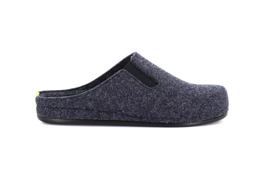 Felt slipper with side elastic | REPS CI2960 - NAVY | Grünland