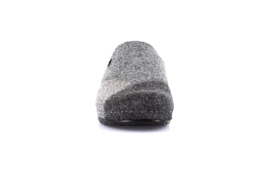 Recycled wool slipper with wedge | PRAU CI2966 - GRIGIO-MULTI | Grünland