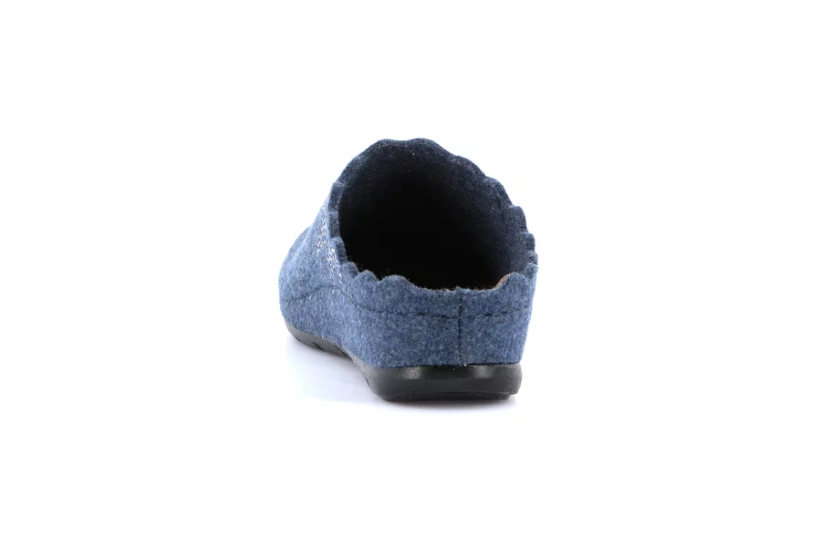 Recycled wool slipper with wedge | PRAU CI2967 - BLUE | Grünland