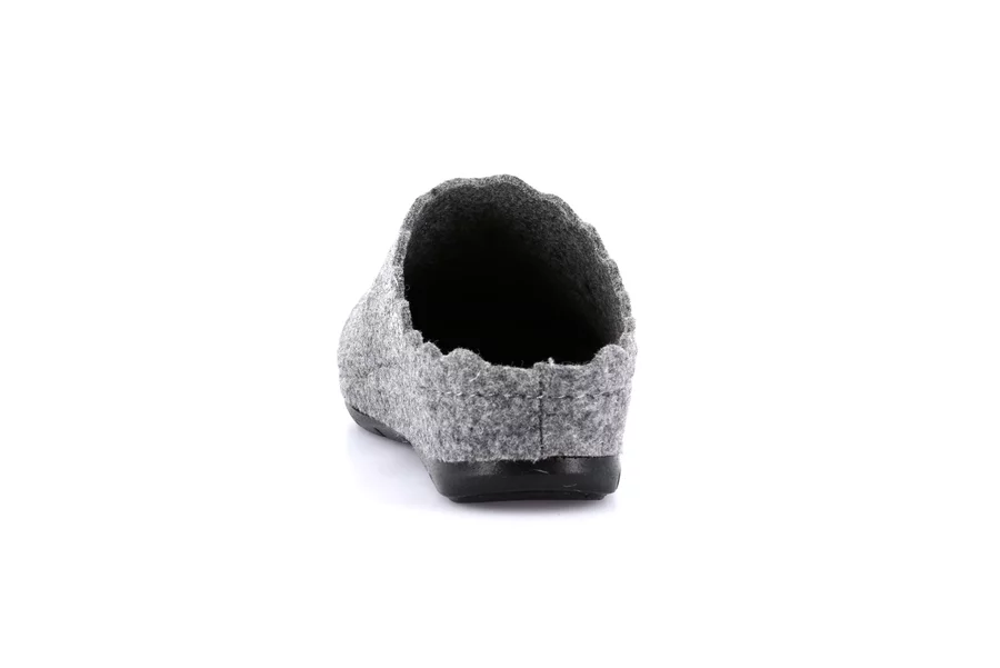 Recycled wool slipper with wedge | PRAU CI2967 - GREY | Grünland