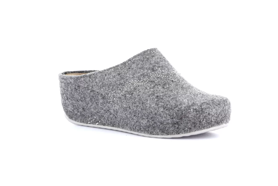 Recycled wool slipper with wedge | RAPY CI2970 - GREY | Grünland