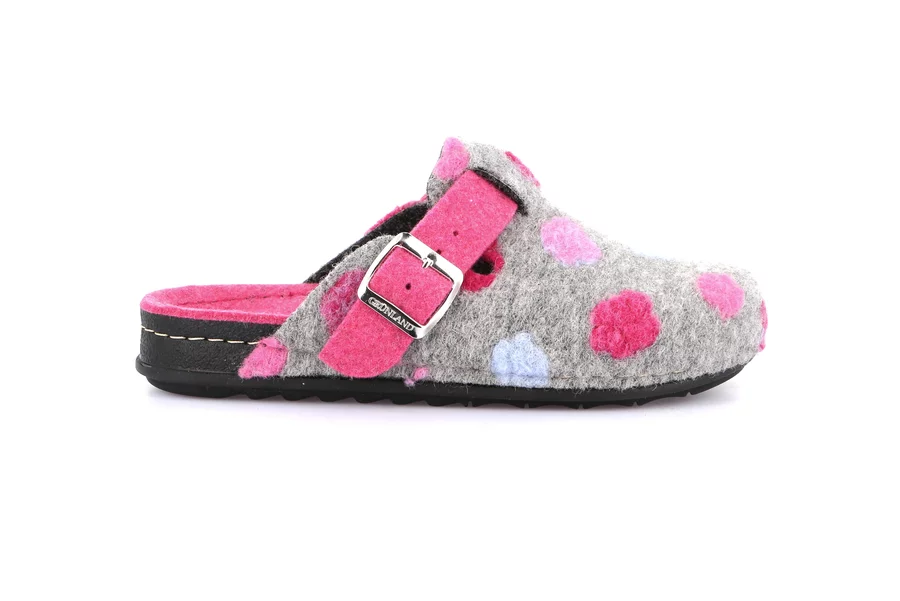 Hausschuh mit farbigen Tupfen | PILA CI2974 - GRIGIO-FUXIA | Grünland
