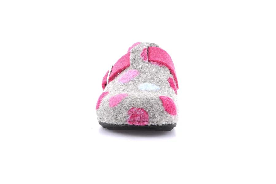 Hausschuh mit farbigen Tupfen | PILA CI2974 - GRIGIO-FUXIA | Grünland