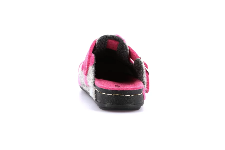 Hausschuh mit farbigen Tupfen | PILA CI2974 - GRIGIO-FUXIA | Grünland