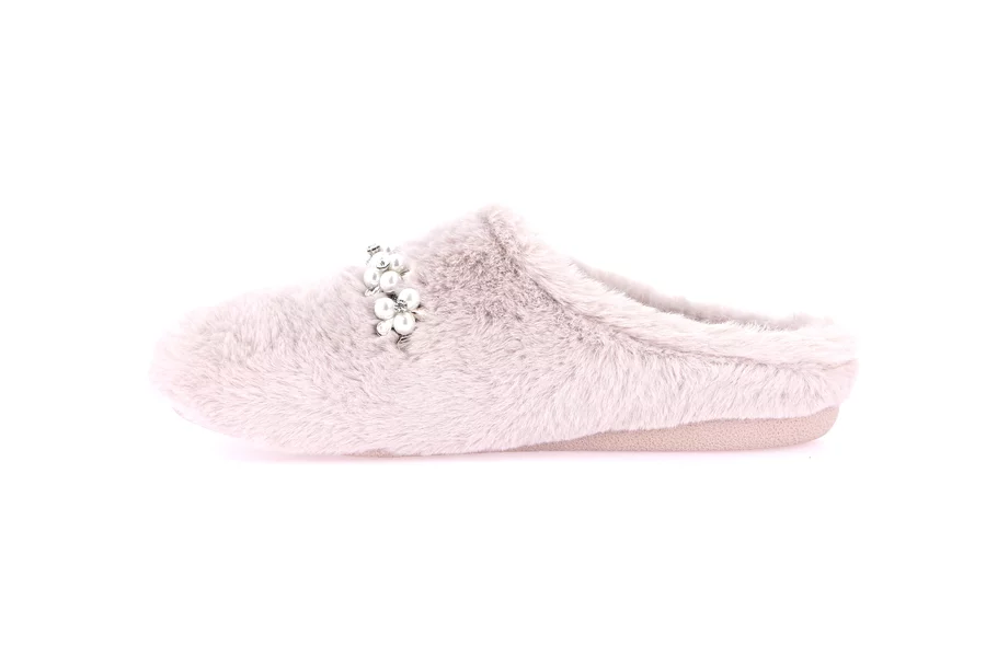 Ciabatta peluche con accessorio | GLES CI2994 - MALVA | Grünland