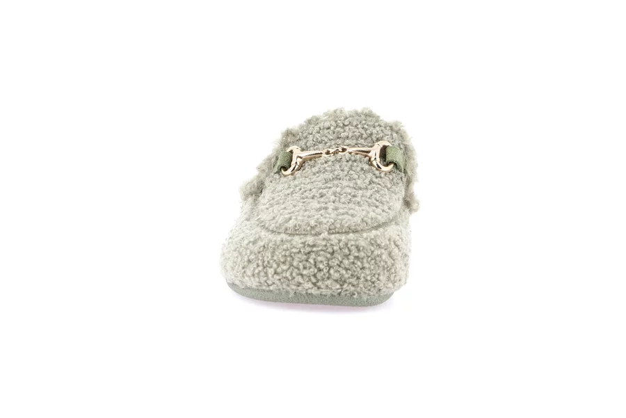 Teddy slipper with horsebit | GLES CI2995 - MENTA | Grünland