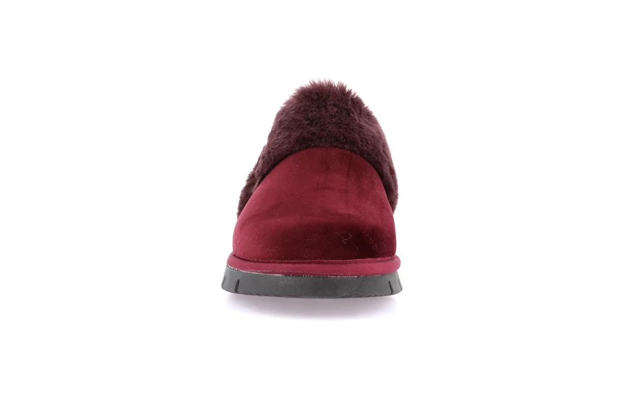 Slipper with Eco-fur LOXI CI3023 - BORDEAUX | Grünland